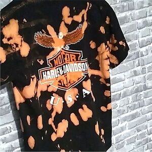 Harley-Davidson Black and Orange Short Sleeve Tee
